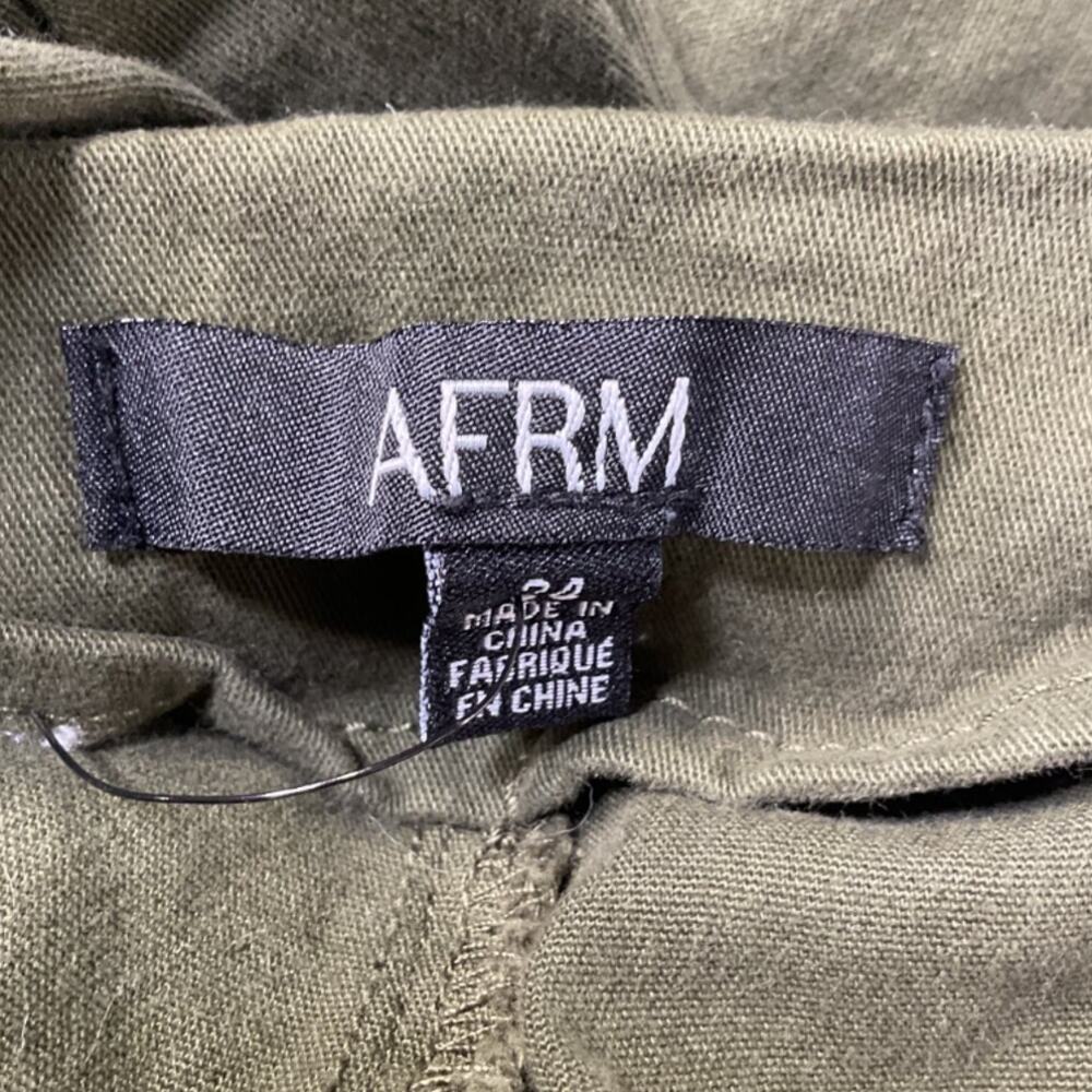 Afrm Wide-Leg Olive Maxwell Pants Size 25 - Picture 4 of 5